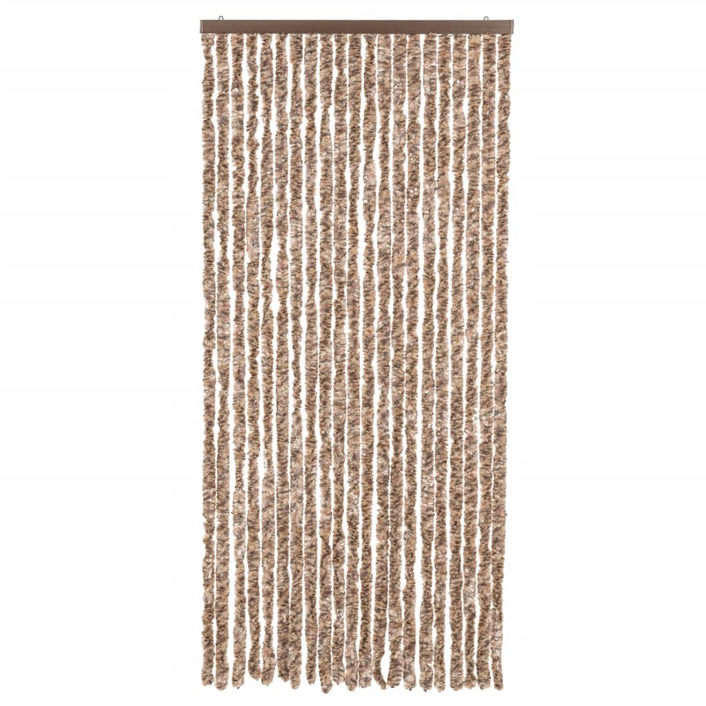 Fliegenvorhang Chenille Beige Und Dunkelbraun