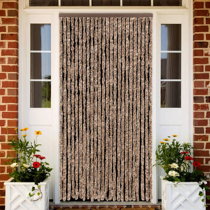 Fliegenvorhang Chenille Beige Und Dunkelbraun
