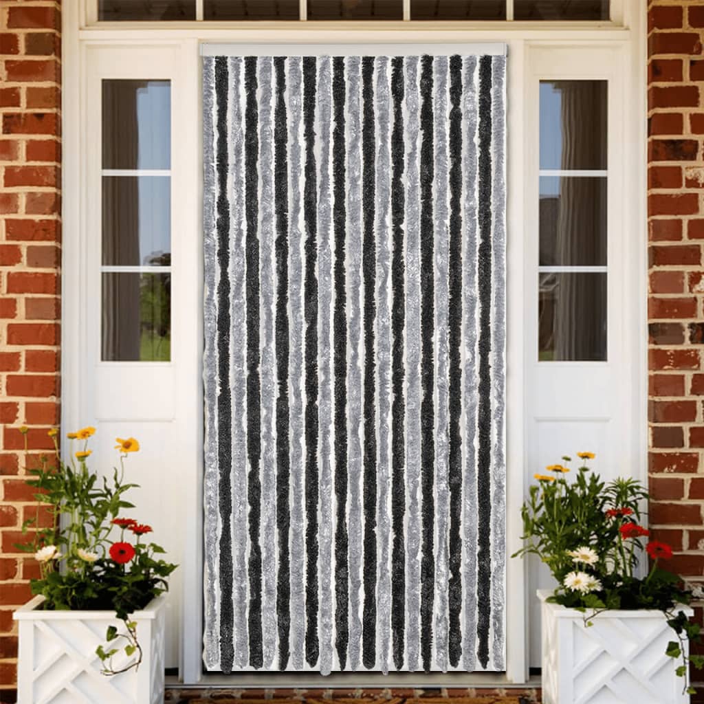 Fliegenvorhang Chenille Grau Und Schwarz