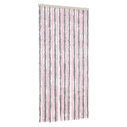 Fliegenvorhang Silber Chenille Grau Und Rosa