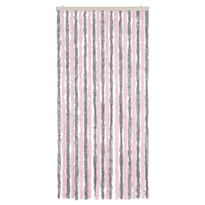 Fliegenvorhang Silber Chenille Grau Und Rosa