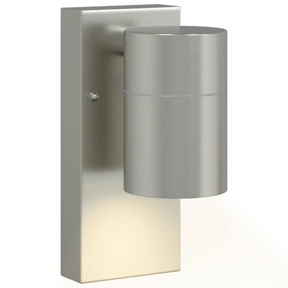Außenwandleuchte Silber 6,5 X 10,5 X 16 Cm Und Glas