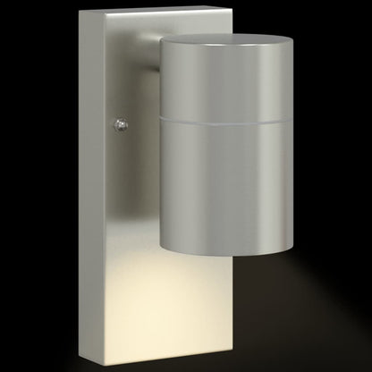 Außenwandleuchte Silber 6,5 X 10,5 X 16 Cm Und Glas