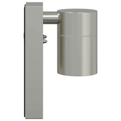 Außenwandleuchte Silber 6,5 X 10,5 X 16 Cm Und Glas