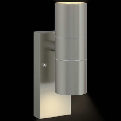 Außenwandleuchte Silber 7 X 10 X 22 Cm Und Glas