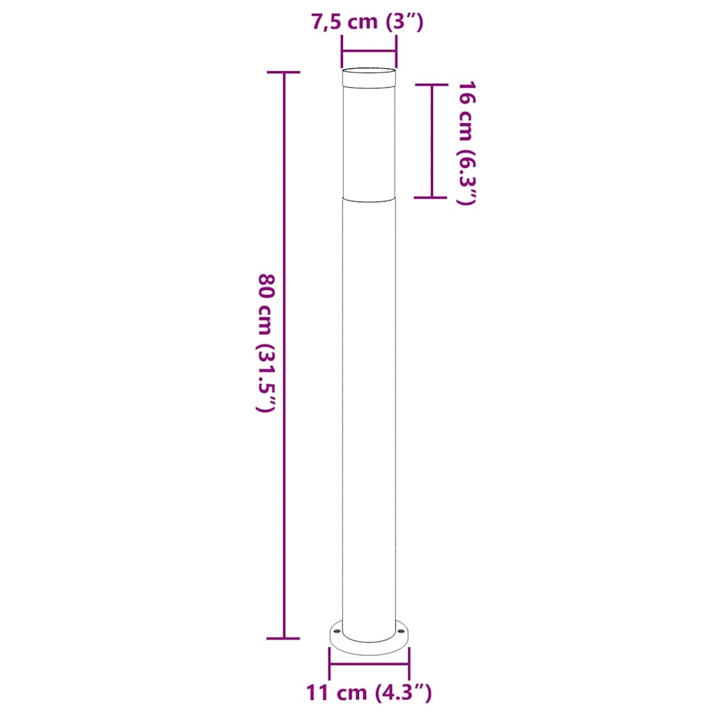Pollerleuchte 80 Cm Edelstahl Ip44