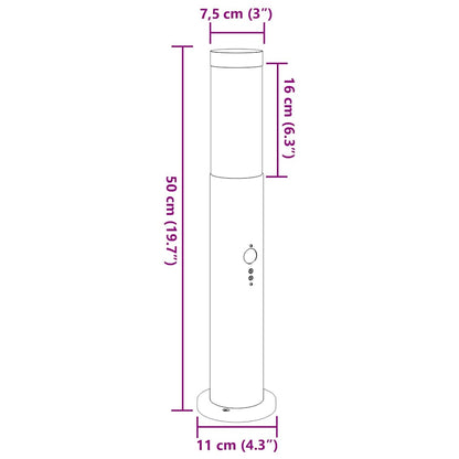 Pollerleuchte Mit Sensor 50 Cm Edelstahl Ip44