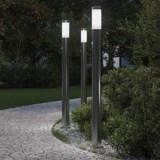 Pollerleuchten Mit Sensor 3Er 110 Cm Edelstahl Ip44