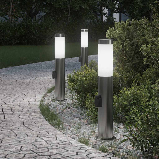 Pollerleuchten Mit Auslass 3Er 50 Cm Edelstahl Ip44