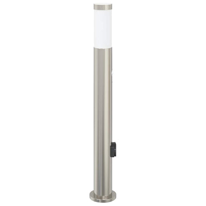 Pollerleuchte Mit Sensor&Steckdose 80 Cm Edelstahl Ip44