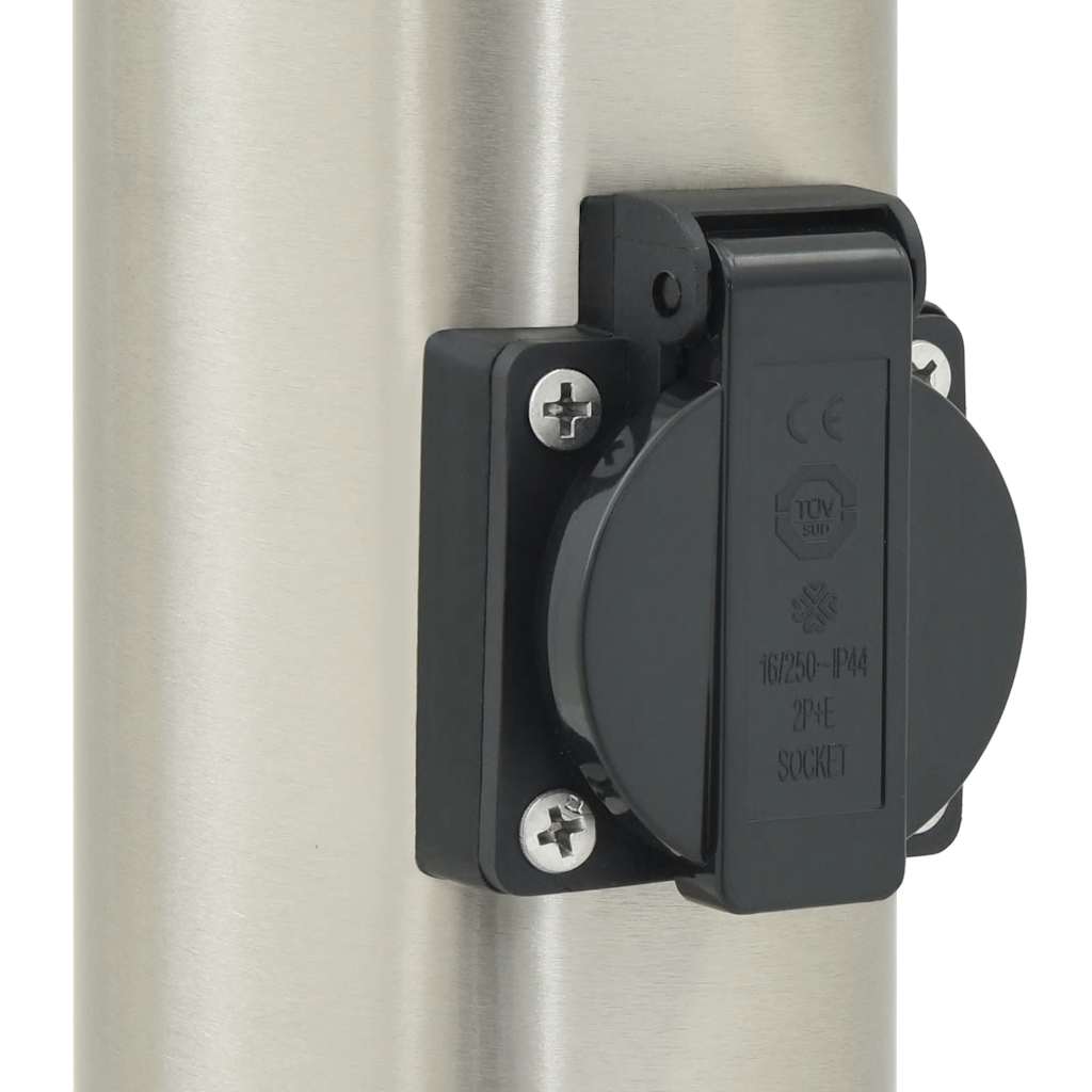 Pollerleuchten Mit Sensor&Steckdose 3Er 80 Cm Edelstahl Ip44