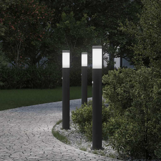 Pollerleuchten Mit Sensor 3Er 80 Cm Edelstahl Ip44