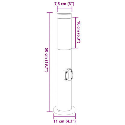 Pollerleuchten Mit Auslass 3Er 50 Cm Edelstahl Ip44