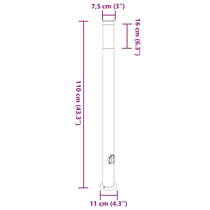 Pollerleuchte Mit Auslass 110 Cm Edelstahl Ip44