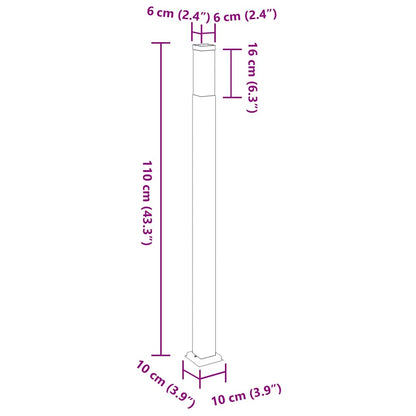 Pollerleuchten 3 Stk. 110 Cm Edelstahl Ip44