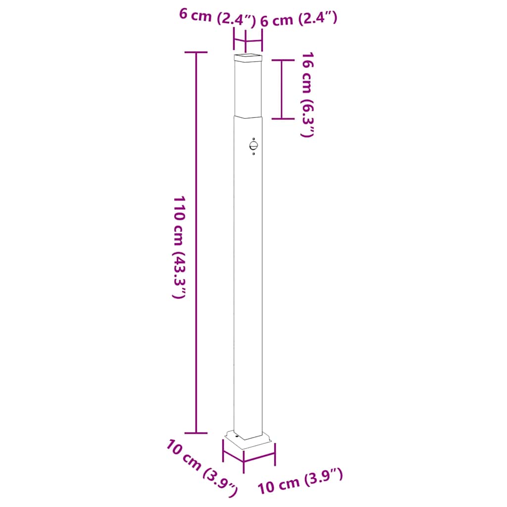 Pollerleuchte Mit Sensor 110 Cm Edelstahl Ip44