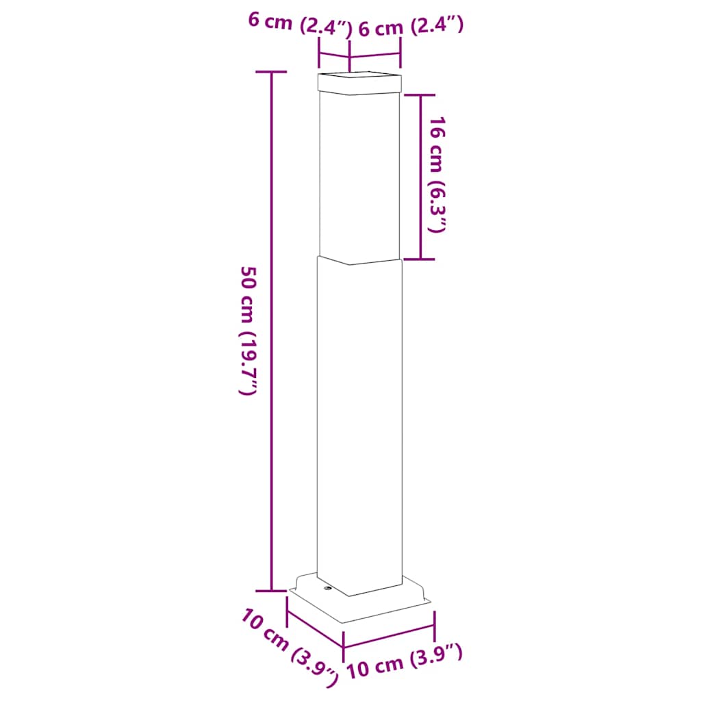 Pollerleuchte 50 Cm Schwarz Ip44