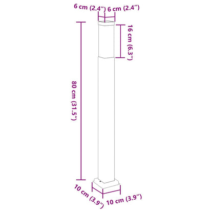 Pollerleuchten 3 Stück 80 Cm Schwarz Ip44