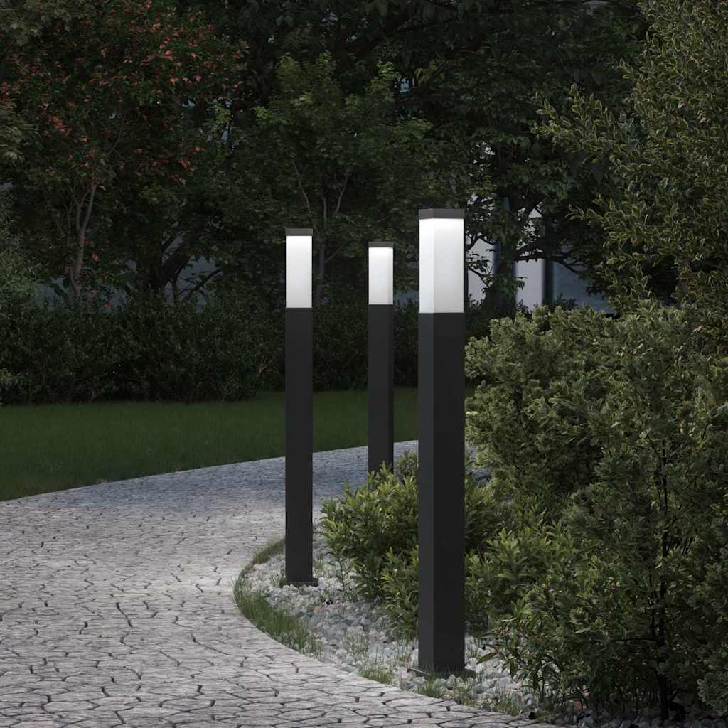 Pollerleuchten 3 Stück 80 Cm Schwarz Ip44