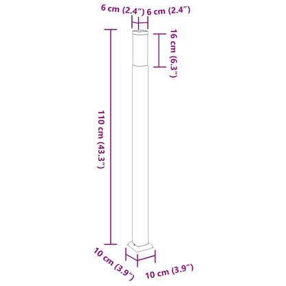 Pollerleuchte 110 Cm Schwarz Ip44