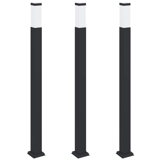 Pollerleuchten 3 Stk. 110 Cm Schwarz Ip44