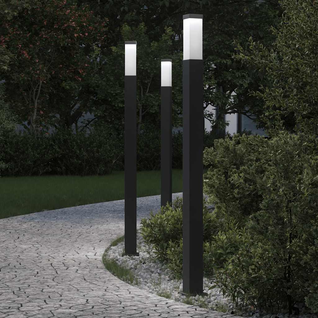 Pollerleuchten 3 Stk. 110 Cm Schwarz Ip44