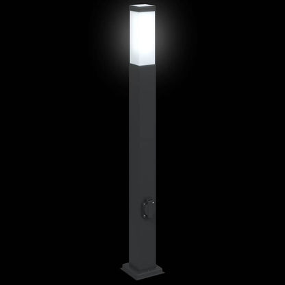 Pollerleuchten Mit Steckdose 3 Stk. 80 Cm Schwarz Ip44
