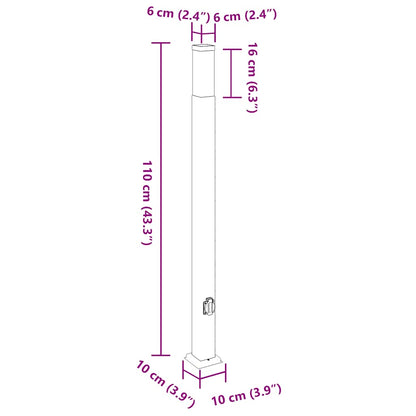 Pollerleuchte Mit Auslass 110 Cm Schwarz Ip44