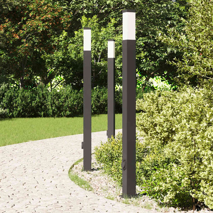Pollerleuchten Mit Steckdose 3 Stk. 110 Cm Schwarz Ip44
