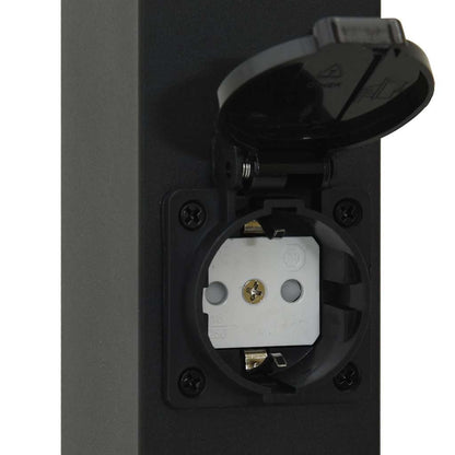 Pollerleuchten Mit Sensor&Steckdose 3 Stk. 50 Cm Schwarz Ip44