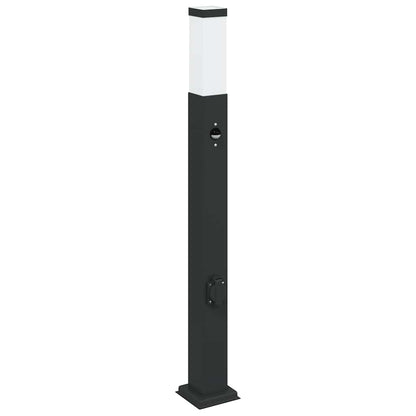 Pollerleuchten Mit Sensor&Steckdose 3 Stk. 80 Cm Schwarz Ip44