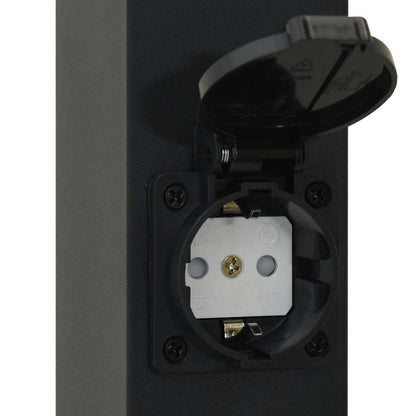 Pollerleuchten Mit Sensor&Steckdose 3 Stk. 80 Cm Schwarz Ip44