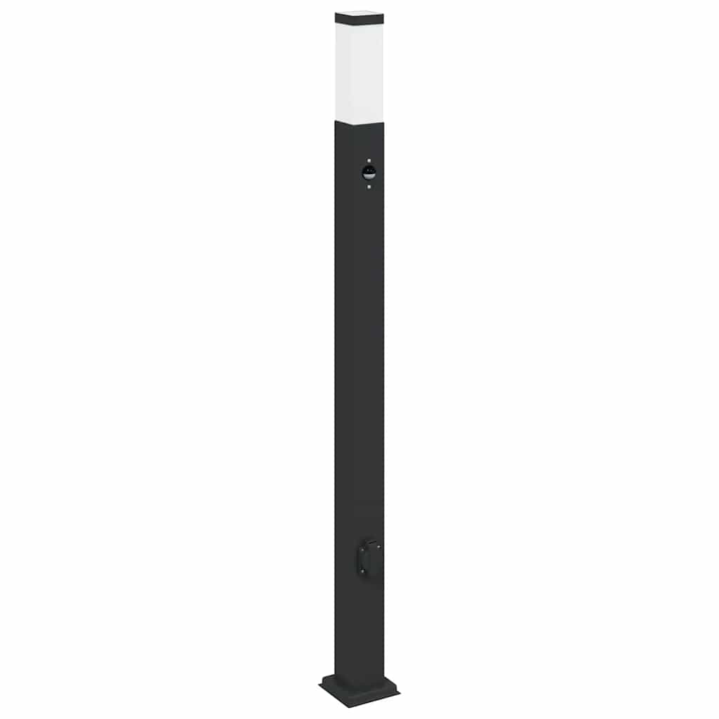 Pollerleuchte Mit Sensor Und Steckdose 110 Cm Schwarz Ip44