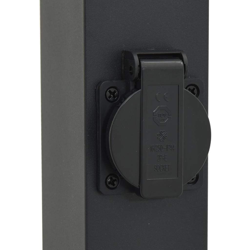 Pollerleuchte Mit Sensor Und Steckdose 110 Cm Schwarz Ip44