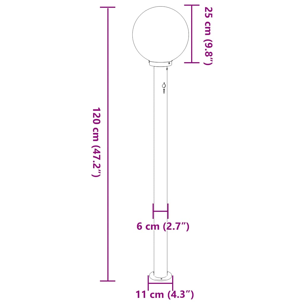 Pollerleuchte Mit Sensor 120 Cm Edelstahl Ip44
