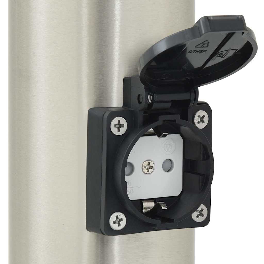 Pollerleuchte Mit Auslass 80 Cm Edelstahl Ip44