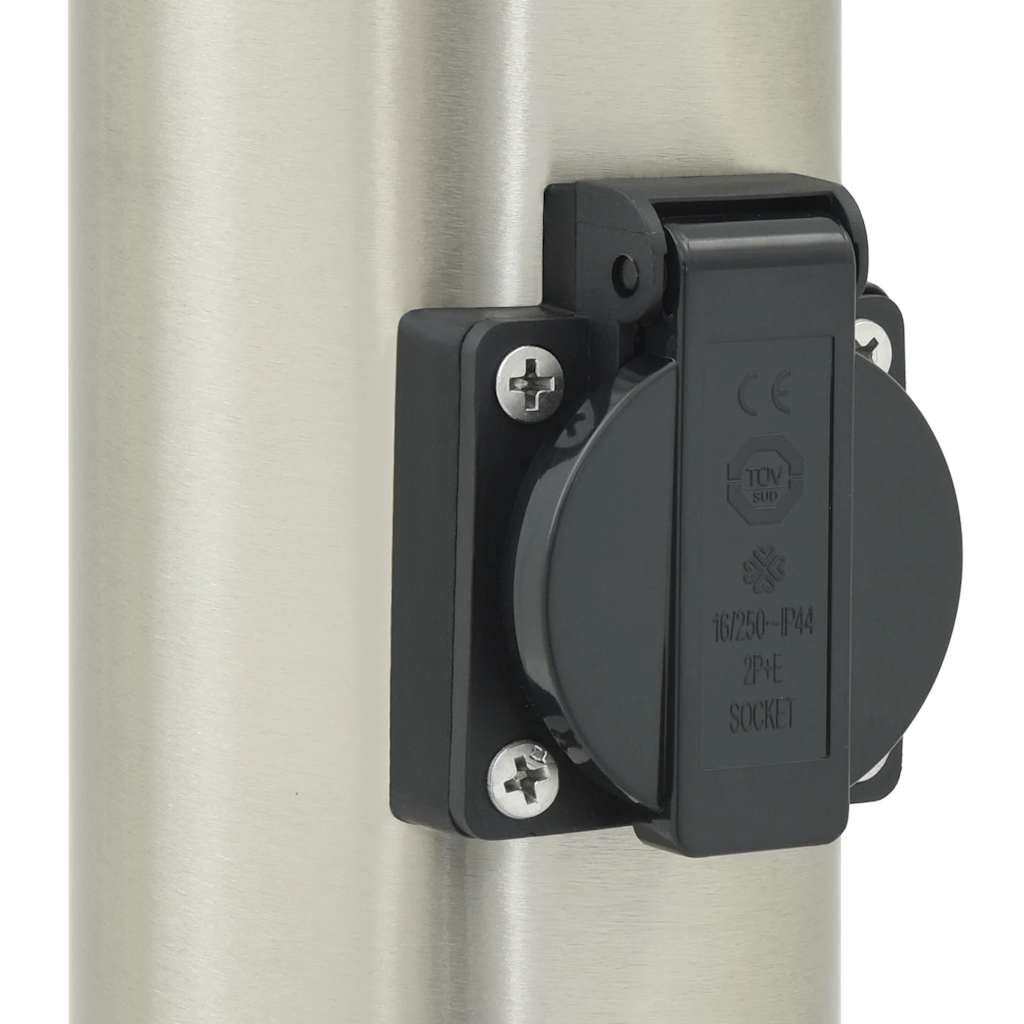 Pollerleuchten Mit Sensor&Steckdose 3 Stk. 120 Cm Edelstahl Ip44