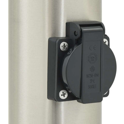 Pollerleuchten Mit Sensor&Steckdose 3 Stk. 120 Cm Edelstahl Ip44