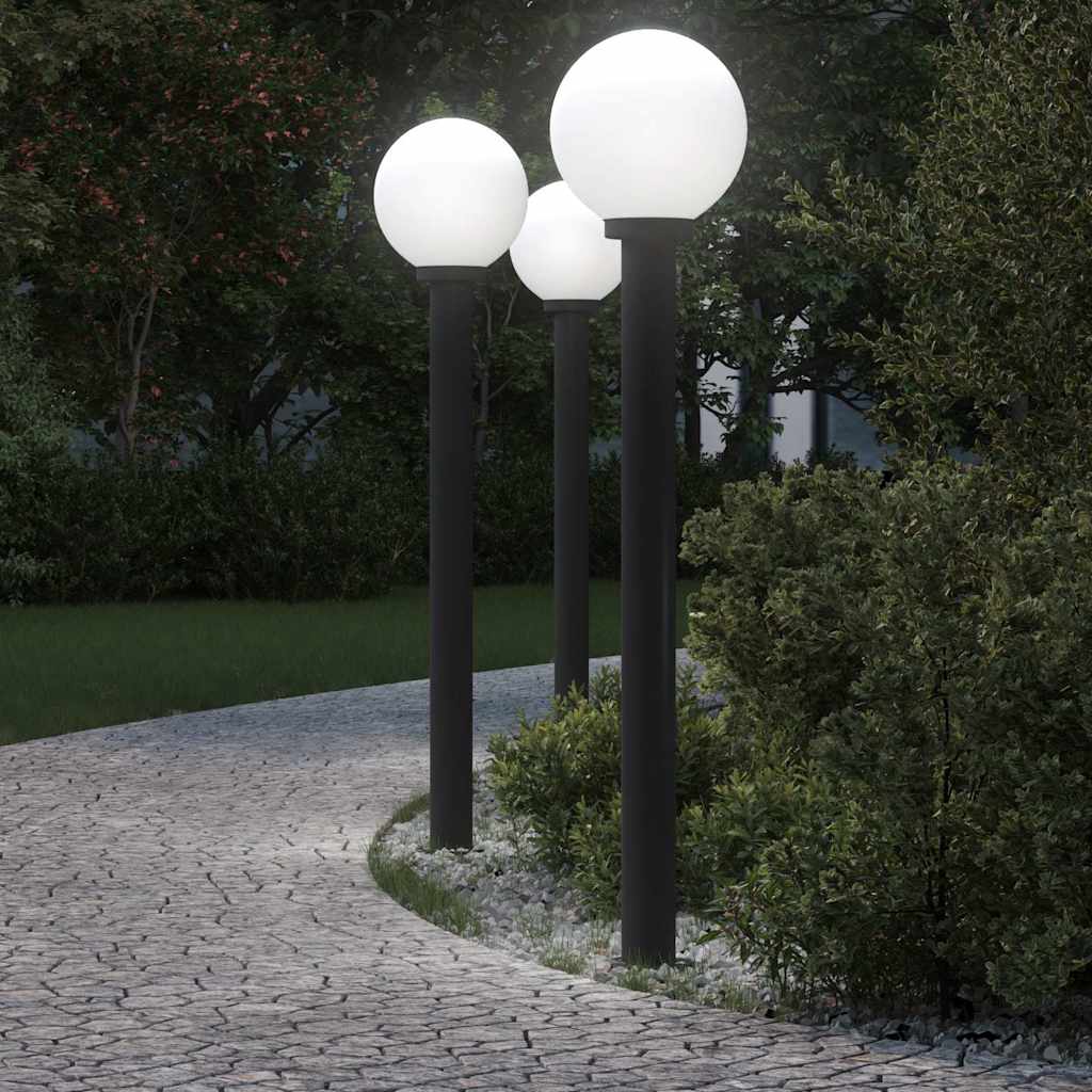 Pollerleuchten 3 Stk. 120 Cm Schwarz Ip44