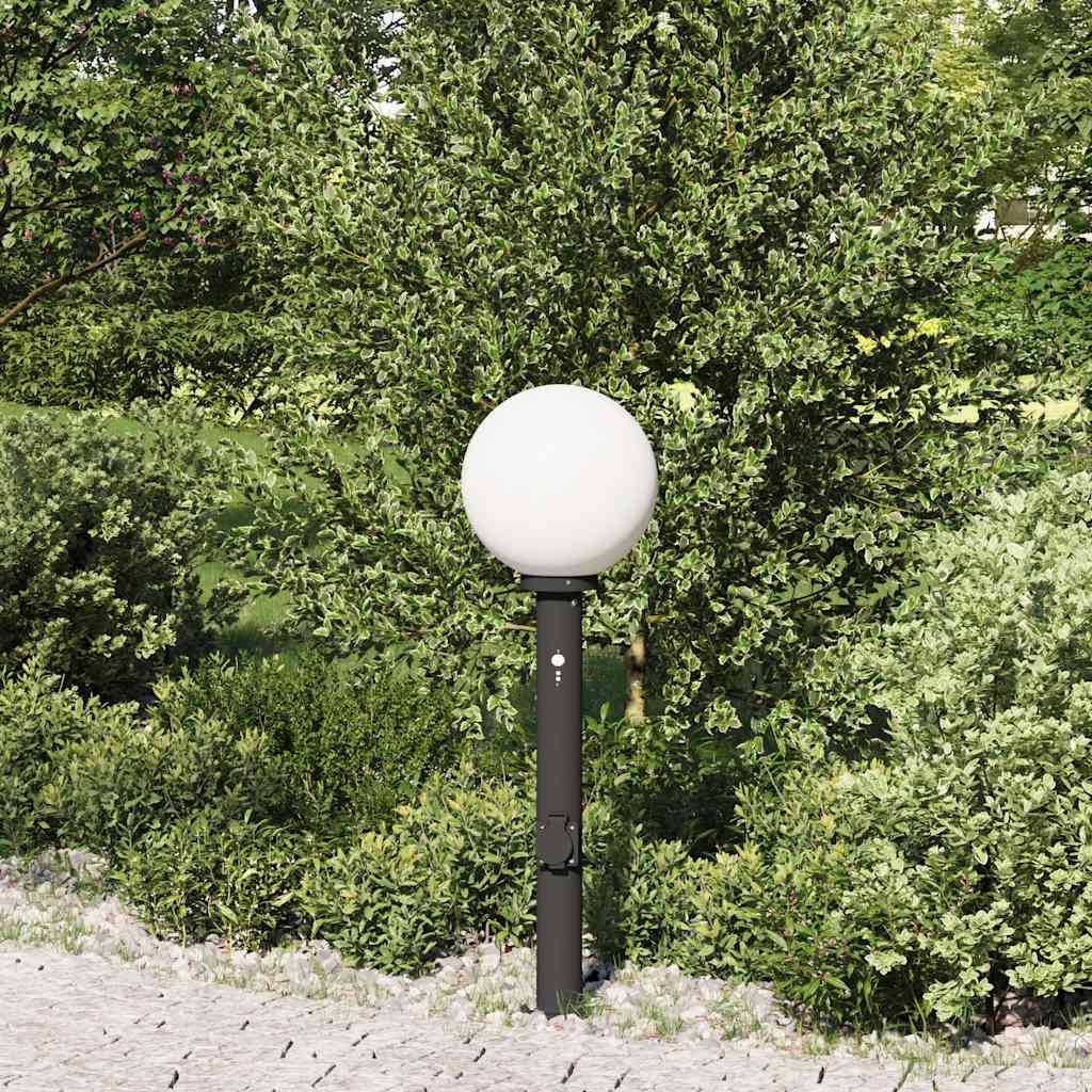 Pollerleuchte Mit Sensor Und Steckdose 80 Cm Schwarz Ip44