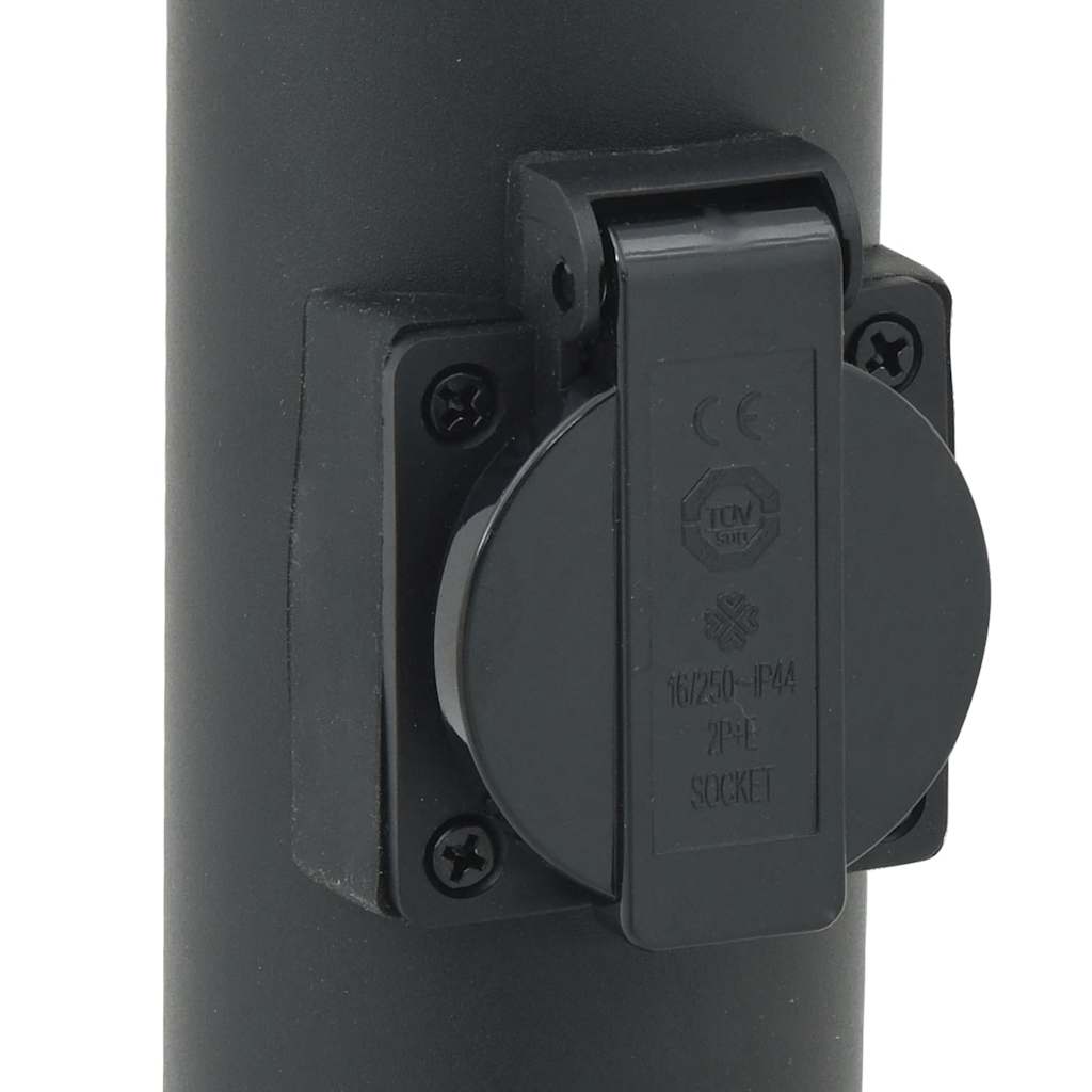 Pollerleuchte Mit Sensor Und Steckdose 120 Cm Schwarz Ip44