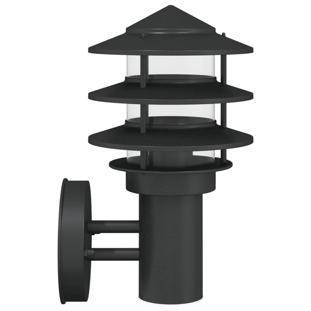 Außenwandleuchten 2 Stk. Edelstahl Schwarz