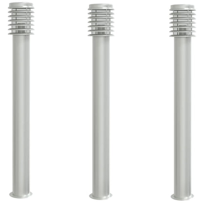 Wegeleuchten 3 Stk. N 110 Cm Edelstahl Silber