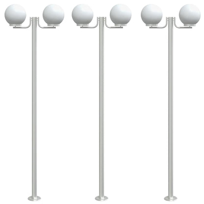 Wegeleuchten 3 Stk. Silbern 215 Cm Edelstahl