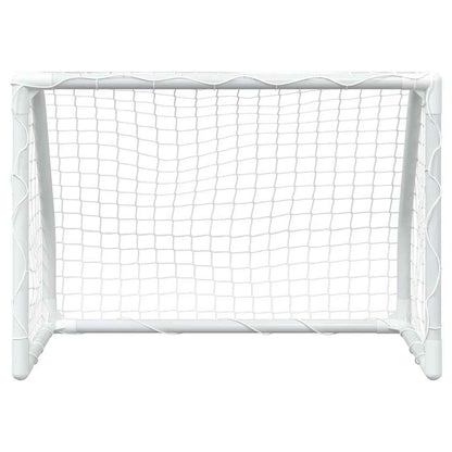 Fußballtore Für Kinder 2 Stk. Mit Ball Weiß 64X35X48 Cm Metall
