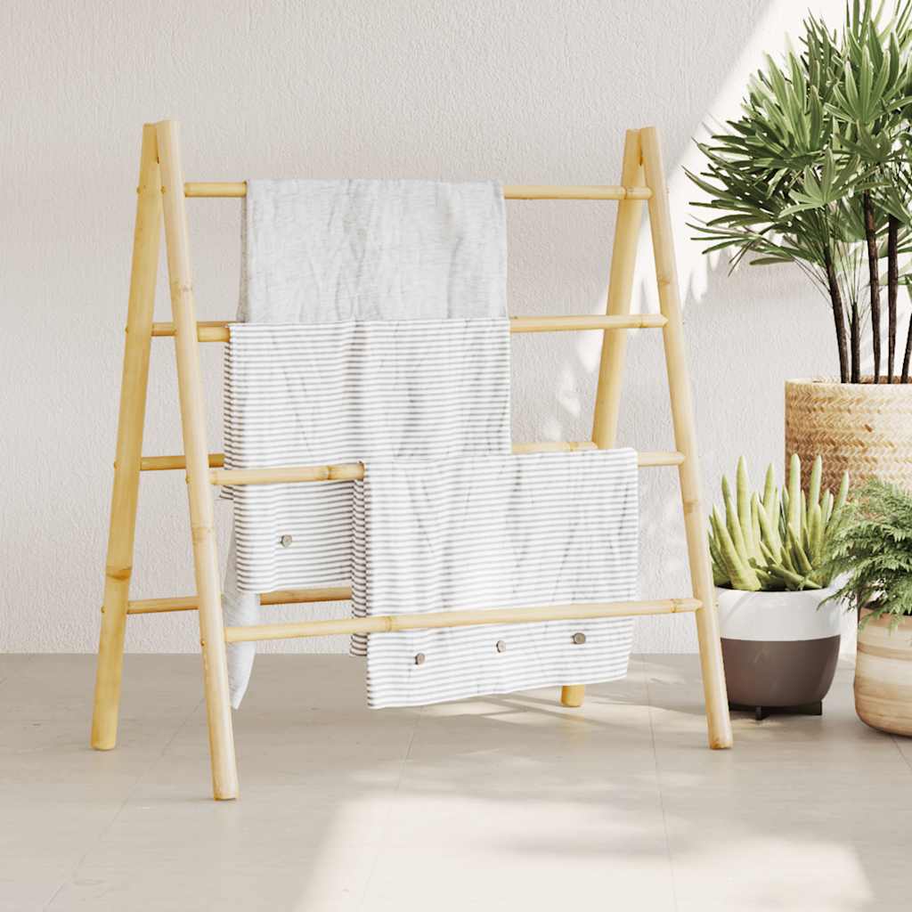 Doppel-Handtuchleiter Mit Fünf Bambussprossen 50 X 160 Cm