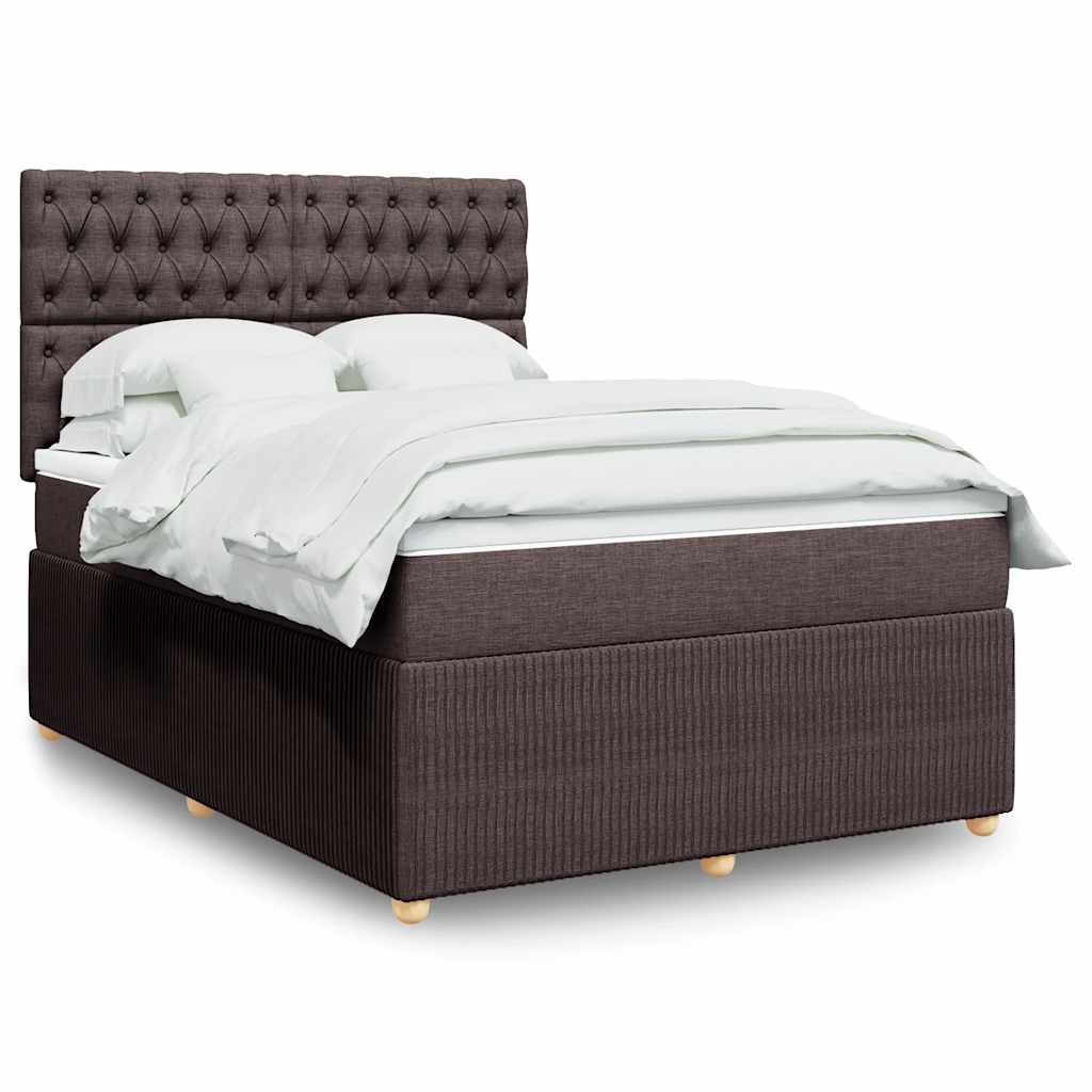Boxspringbett Mit Matratze Stoff Dunkelbraun
