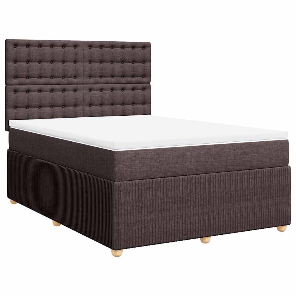 Boxspringbett Mit Matratze Stoff Dunkelbraun