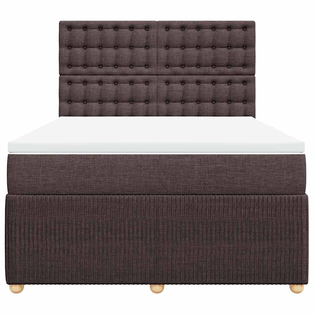 Boxspringbett Mit Matratze Stoff Dunkelbraun