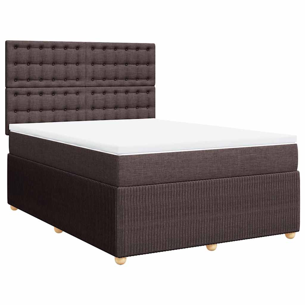 Boxspringbett Mit Matratze Stoff Dunkelbraun